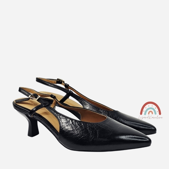 New! Madewell The Debbie Slingback Leather Pump Heels - Picture 4 of 14